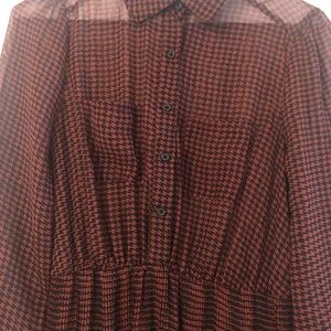 Burgundy checkered dress